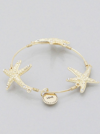 Flexi Wire Starfish Bangle Bracelet