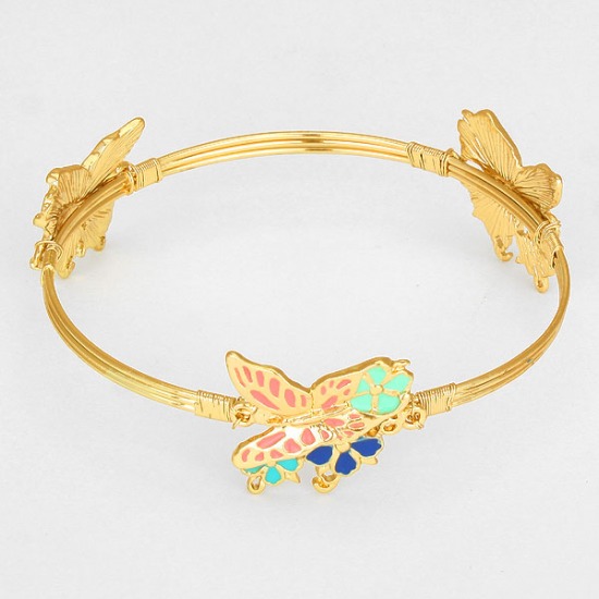 Resin Butterfly Bangle Bracelet