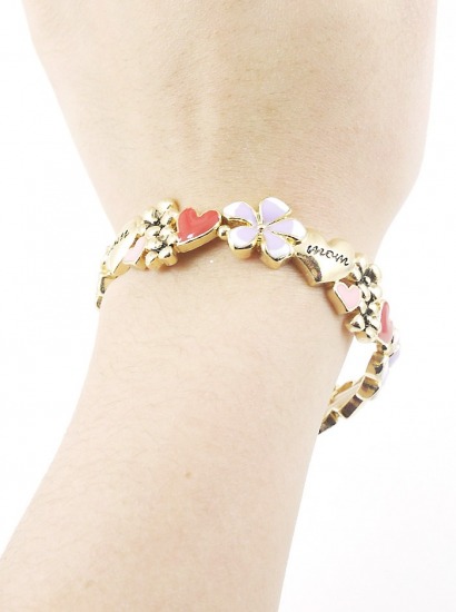 MOM THEME ENAMEL FLOWER BRACELET | MOM-THEME-ENAMEL-FLOWER-BRACELETS-22-OB06277-AGMUL-2.jpg