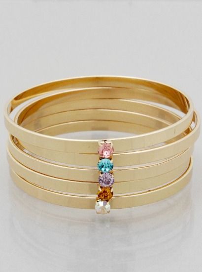 Crystal Multi Bangle Set 