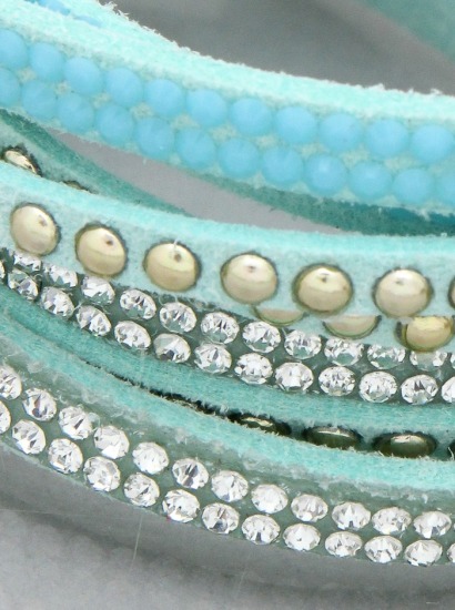 Sea Foam Green Wrap Bracelet | MULTI-LAYERED-SUEDE-CRYSTAL-STUDDED-WRAP-AORUND-BRACELETS-20-82542-AQG-1.jpg