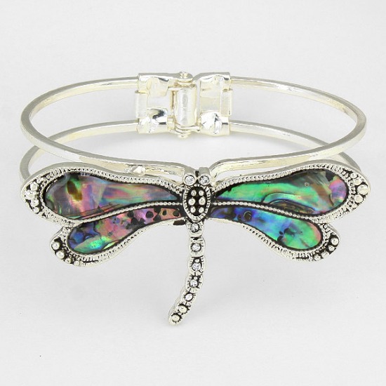 Silver Hinge Style Dragonfly Bracelet