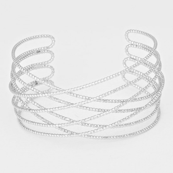  Textured Metal Crossed Cuff Bracelet  | CFB6024-RD-114H-238D-CUFF-272369-275-0.15.jpg