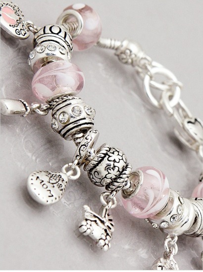 Mom Theme Textured Glass Beads Charm Bracelet | MOM-THEME-TEXTURED-CHARM-BRACELETS-22-OB02914-ASPNK-2.jpg