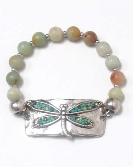 Beaded Dragonfly Stretch Bracelet