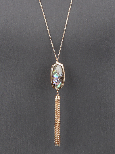 Abalone Tassel Long Necklace
